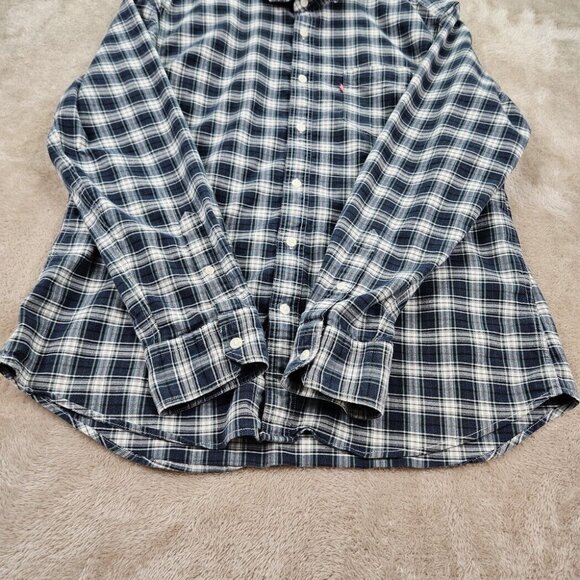 Levi's Slim Fit Shadow Plaid Button-Down Shirt Men's Size XL Pocket Long Sleeve - Picture 8 of 10